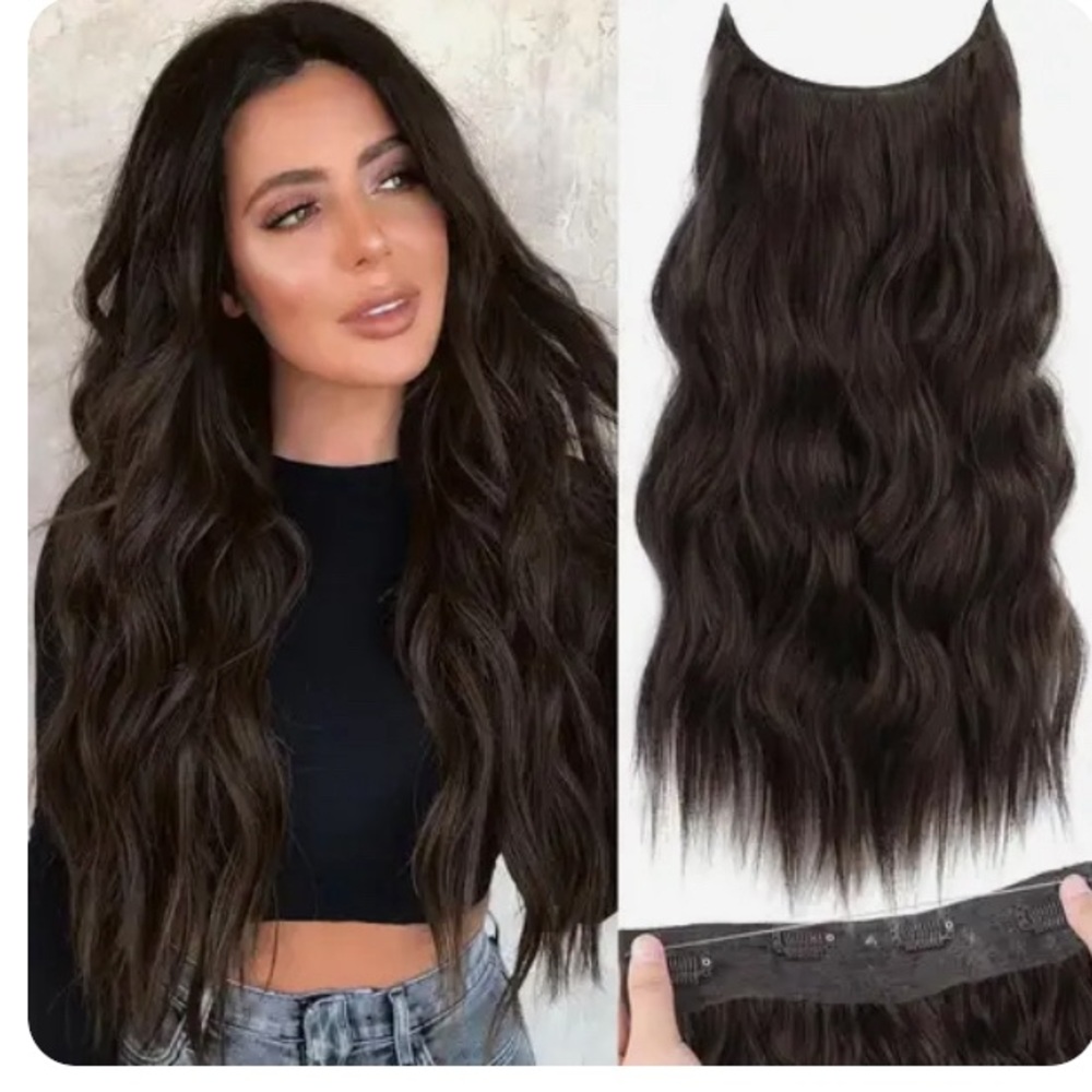 Daisy Fuentes secret hair extension + free  extension, Clip in Bangs & Bun🔥🔥🔥